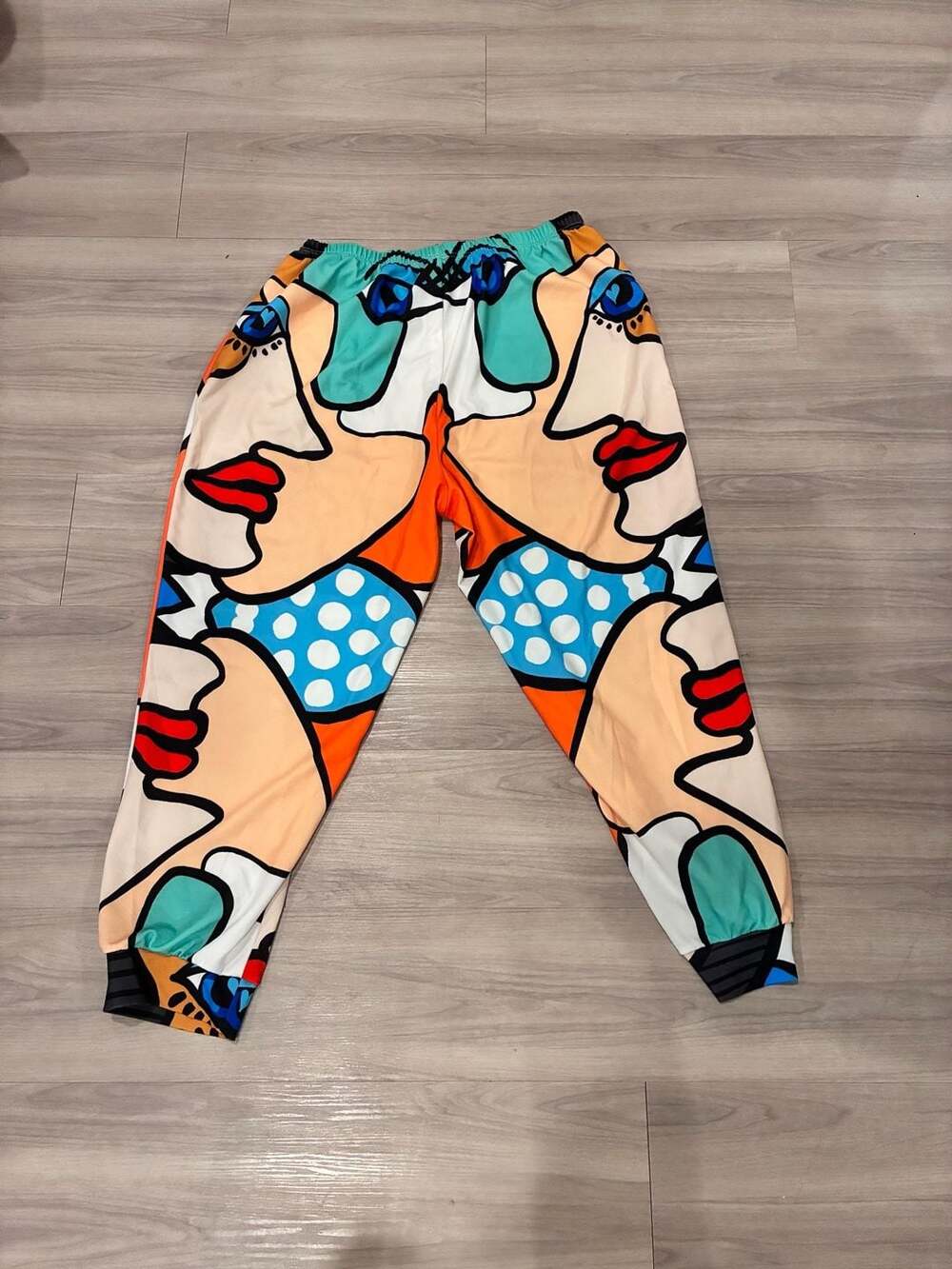 SHEIN Curve Abstract Face Print Jogger Pants Plus Size 3XL